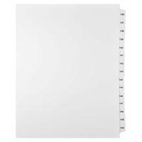 Mark Maker Legal Exhibit Index Tab Set of White Single Tabs, 1/15th Cut, Letter Size, No Holes, Number 136 - 150-White Single Tabs, 1/15th Cut