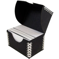 JAM Paper Kraft Ecoboard Business Card Box, Black Recycled Kraft with Metal Edge, 5 Pack (9064 202g)-Black kraft