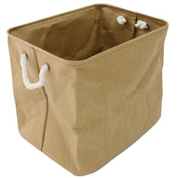 Cathay Importers Eco-Friendly Paper Rectangle Storage Basket, Brown, Large (EC-21-0070)-12.75"H x 14"W x 11"D
