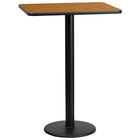 Flash Furniture – Table bistro en stratifié fini naturel de 24 x 30 po avec base circulaire de 18 po (XUNT2430TR18B)-Table d'hospitalité à hauteur de bar