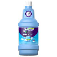 Swiffer WetJet with The Power of Dawn Floor Cleaner - Fresh Scent - 1.25 l-Safe & fast drying formula do not use on unfinished, oiled or waxed wooden boards, non-sealed tiles or carpeted floors because they may be water sensitive.