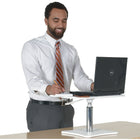 Victor Height Adjustable Laptop Stand, White (DC230W)-21" wide by 13" deep surface is made from durable wood with a scratch resistant PVC coating