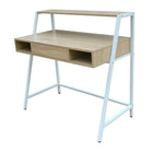 Simply Desk With Shelf And Drawer, Oak And White-Modern Scandinavian desk