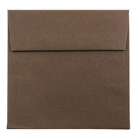 JAM Paper 5.5" x 5.5" Square Envelopes, Chocolate Brown, 25 Pack (22314939)-Square invitation envelope