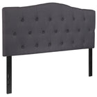 Flash Furniture - Tête de lit Cambridge double touffetée et rembourrée en tissu gris foncé-Tête de lit à panneau