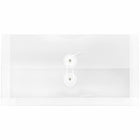JAM Paper - Enveloppes en plastique avec fermeture à bouton et à cordon #10 Livret d'affaires - 5.25" x 10" - Transparent - Paquet de 12-Couleur: Clair
