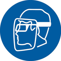 Accuform Signs Face Shield Pictogram Labels, Vinyl, Roll, 4" L x 4" W-Format Roll