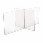 Eddie's Acrylic 4-Way Divider Sneeze Guard - 62.50"L x 32.50"W x 23.50"H - Clear-4 Way Divider Clear Acrylic Plexiglass Protective Barrier/Shield (Sneeze Guard)