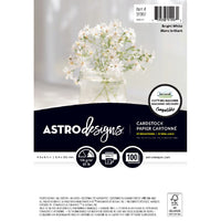 Astrodesigns 65lb Cover Paper - 4.5" W x 6.5" H - White - 100 Pack-You will receive 100 sheets of Bright White Cardstock so you can be more creative in your crafting