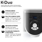 Keurig K-Duo Single Serve K-Cup Pod And Carafe Coffee Maker - With Programmable Features And Strong Brew Function - Black-Multiple brew sizes: brew a 6, 8, 10, or 12-cup carafe and a 177, 237, 296, or 355 ml (6, 8, 10, or 12 oz) cup