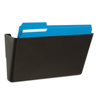 Deflecto EZ Link Stackable DocuPocket - 1 Pocket - Letter Size - Black-Wall File