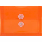JAM Paper Plastic Envelopes with Button and String Tie Closure Index Booklet - 5.5" x 7.5" - Orange - 12 Pack -Colour: Orange 
