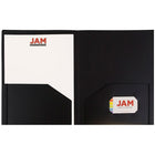 JAM Paper Plastic Heavy Duty Two Pocket Folders, Black, 12 Pack (57406dg)-2 pocket