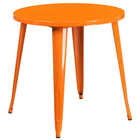 30'' Round Orange Metal Indoor-Outdoor Table Set with 2 Arm Chairs (CH-51090TH-2-18ARM-OR-GG)-Metal