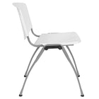 Flash Furniture HERCULES Series Plastic Stack Chair with Titanium Grey Powder Coated Frame - White-Stack Quantity: 25