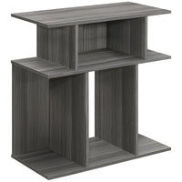 Monarch Specialties 2481 Accent Table - 24"H/Grey-6 open concept display shelves to place books and decorative objects