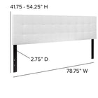 Flash Furniture - Tête de lit Bedford très grand touffetée et rembourrée en tissu blanc-Taille de la tête de lit: 78,75 larg. x 2,75 prof. x 22 haut. (po)