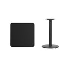 Flash Furniture – Table carrée en stratifié noir de 24 po avec base circulaire de 18 po (XUBK2424TR18)-Table d'hospitalité