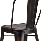 Flash Furniture Commercial Grade 30" High Distressed Copper Metal Indoor-Outdoor Barstool with Back-Cross Brace under seat provides extra stability