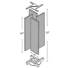 Azar Displays 16"W x 60"H 4-Sided Pinwheel Pegboard Display with Revolving Base, Solid Black (700420-BLK)-Overall dimensions are 28-1/2" W x 62" H