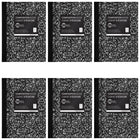Merangue Composition Books - 9-3/4" x 7-1/2" - 200 Pages - Black - 6 Pack-20-pound, 55 GSM paper for everyday use; FSC certified