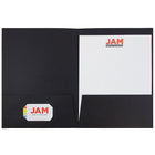 JAM Paper Two Pocket Presentation Folders, Black Linen, 12 Pack (99594g)-12 per pack