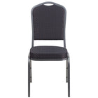Flash Furniture HERCULES Series Crown Back Stacking Banquet Chair in Black Patterned Fabric - Silver Vein Frame-Multipurpose Banquet Chair
