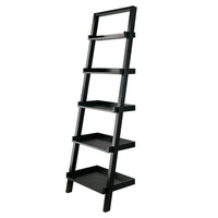 Winsome Bellamy Leaning Shelf, Black (29553)-Ideal for smaller rooms and tight spaces