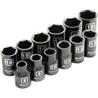 Dynamic Tools 3/8" Drive 12 Piece 6 Point Metric, Standard Impact Socket Set, 8mm - 19mm-Contains: 8, 9, 10, 11, 12, 13, 14, 15, 16, 17, 18, 19 mm