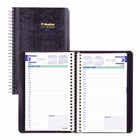 Blueline 2023 Spiral Binding Daily Planner - Blue - 8"H x 5"W - Bilingual-Appointment schedule from 7:00 a.m. to 7:30 p.m. in 30-minute intervals, for full week