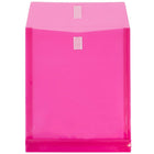 JAM Paper Plastic Envelopes with VELCRO Brand Closure - 1" Expansion - Letter - 9 3/4" x 11 3/4" - Fuchsia Pink - 12 Pack (118V1FU)-Size: 9.75 x 1.25 x 11.75 inches (Letter Size)