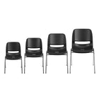Flash Furniture HERCULES Series 440 lb. Capacity Black Ergonomic Shell Stack Chair with Chrome Frame & 14" Seat Height-Ergonomically Contoured Design