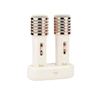 Divoom Songbird Home ktv Sound Set Outdoor Karaoke Bluetooth Small Speaker With Dual Wireless Microphone - White-Karaoke Microphone: Share your love of music with friends and family by using the built-in karaoke microphone to belt out your favorite tunes.