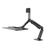 North Bayou 24"-35" Sit-Stand Desktop Workstation with USB Port - Black (FC40-B)-Sit-stand desktop workstation