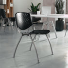 Flash Furniture HERCULES Series 880 lb. Capacity Black Plastic Stack Chair with Titanium Frame-Polypropylene Material