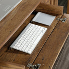 Sauder 53"W Palladia Desk - Vintage Oak-Lower drawer with full extension slides holds letter-size hanging files