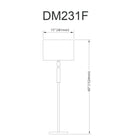Dainolite Fernanda Modern Incandescent Floor Lamp - 2 Lights - Matte/Black with White Shade-Metal