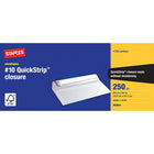 Staples Premium #10 Envelopes with QuickStrip Closure - 4-1/8" x 9-1/2" - White - 250 Pack-Versatile #10 envelopes are ideal for mailing letters, cheques, invoices and more