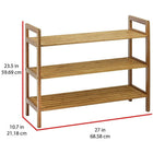 Oceanstar 3-Tier Bamboo Shoe Rack, Natural (3SR1651)-Bamboo/Natural