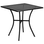 Flash Furniture 28" Square Black Flower Printed Patio Table Set, 2 Chairs (CO28SQ03CHR2BK)-Black Powder Coat Finish