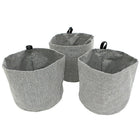 Cathay Importers Polyester Round Basket, 8"Dia x 7"H, Grey, 3/Pack-7"H x 8"diam