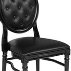 Flash Furniture - Chaise King Louis de la série HERCULES à dossier touffeté, siège en vinyle noir et cadre noir-Pattes cannelées