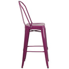 Flash Furniture Commercial Grade 30" High Purple Metal Indoor-Outdoor Barstool with Back-Seat Drain Hole assists in drying