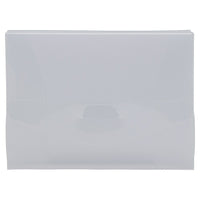 JAM Paper Plastic Portfolio with Tuck Flap Closure, Photo Size, 4.5 x 6 1/8 x.88, Clear, 10 Pack (235012308g)-Clear