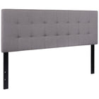 Flash Furniture Bedford Tufted Upholstered Queen Size Headboard - Light Grey Fabric-Panel Headboard