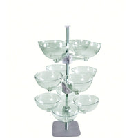 Azar Quad Arm Bowl Tower with 12 Plastic Bowls, 14" Diameter (750344)-Floor display with 12 bowls