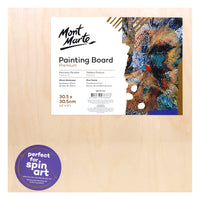 Mont Marte Premium Painting Board - 12" x 12" - 2 Pack-Plywood panel with a pine frame