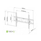 Techly Tilting Wall Mount for 40-65" TVs, (ICA-PLB 131L)-Adjustable mounting holes for VESA standards up to 600x400 mm