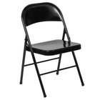 Flash Furniture Hercules Series Metal Folding Chair, Black, 4 Pack-Double Braced Frame