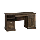 Sauder 59"W Barrister Lane Executive Desk - Iron Oak-Two drawers feature metal runners and safety stops